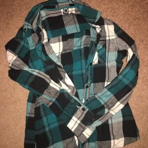 Teal and Black Flannel